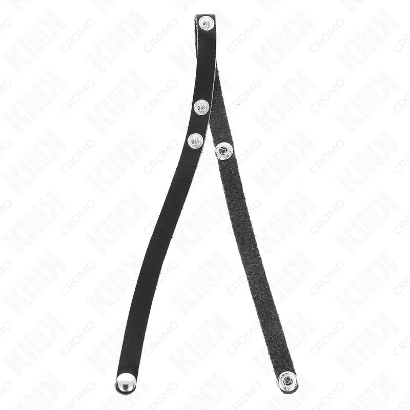 KINK - LEATHER PENIS RING WITH PRESSURE CLOSURE 39 X 1 CM - NOCTURNA DESIRES