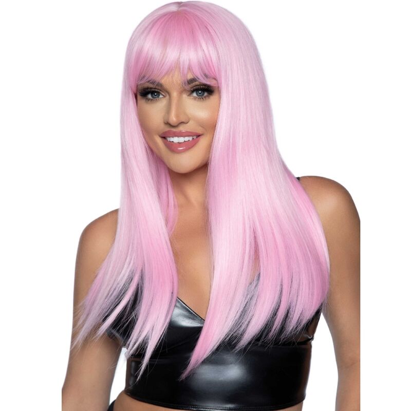 LEG AVENUE - LONG STRAIGHT BANG WIG PINK - NOCTURNA DESIRES