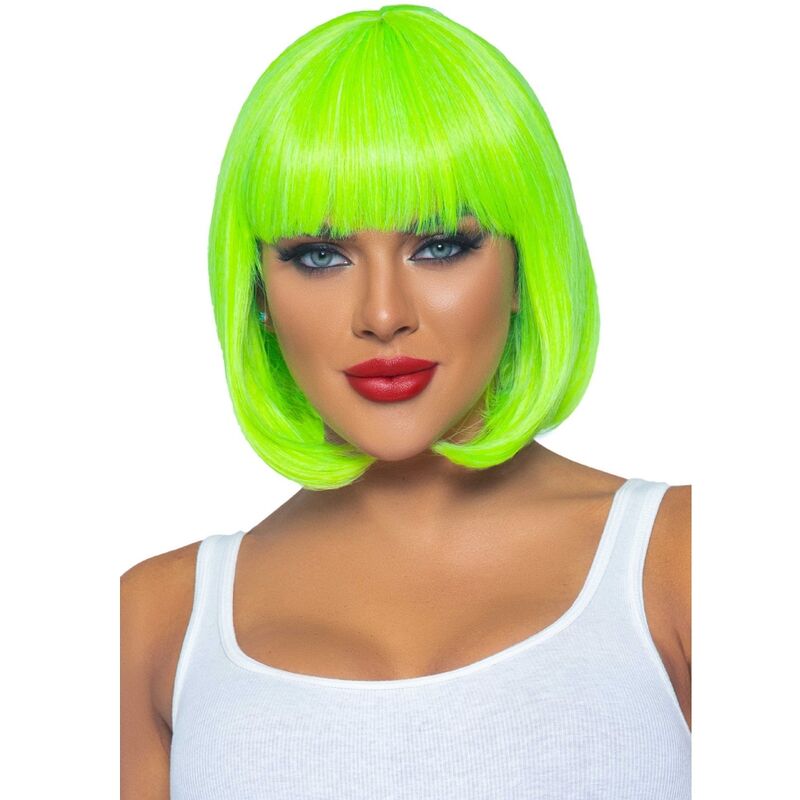 LEG AVENUE - FLUORESCENT BOB WIG NEON GREEN - NOCTURNA DESIRES
