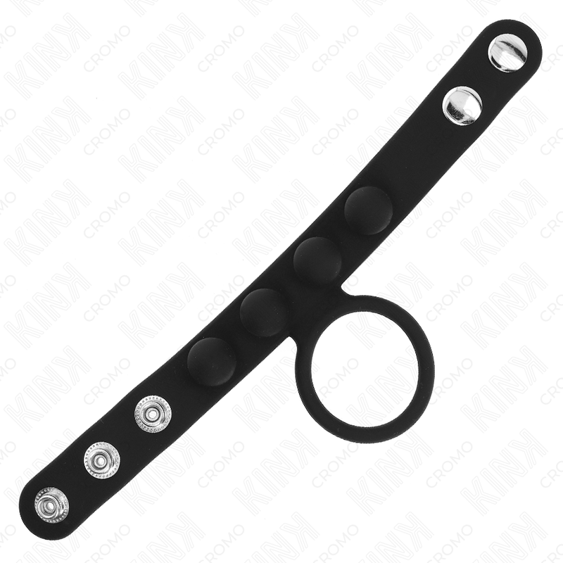 KINK - LEATHER PENIS RING 3.5 CM WITH PRESSURE CLOSURE 23 X 2 CM - NOCTURNA DESIRES
