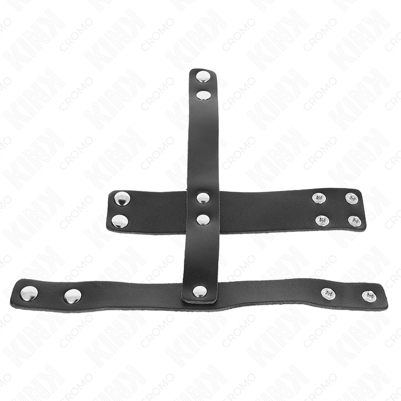 KINK - LEATHER PENIS CAGE RING WITH ADJUSTABLE BALL DIVIDER - NOCTURNA DESIRES