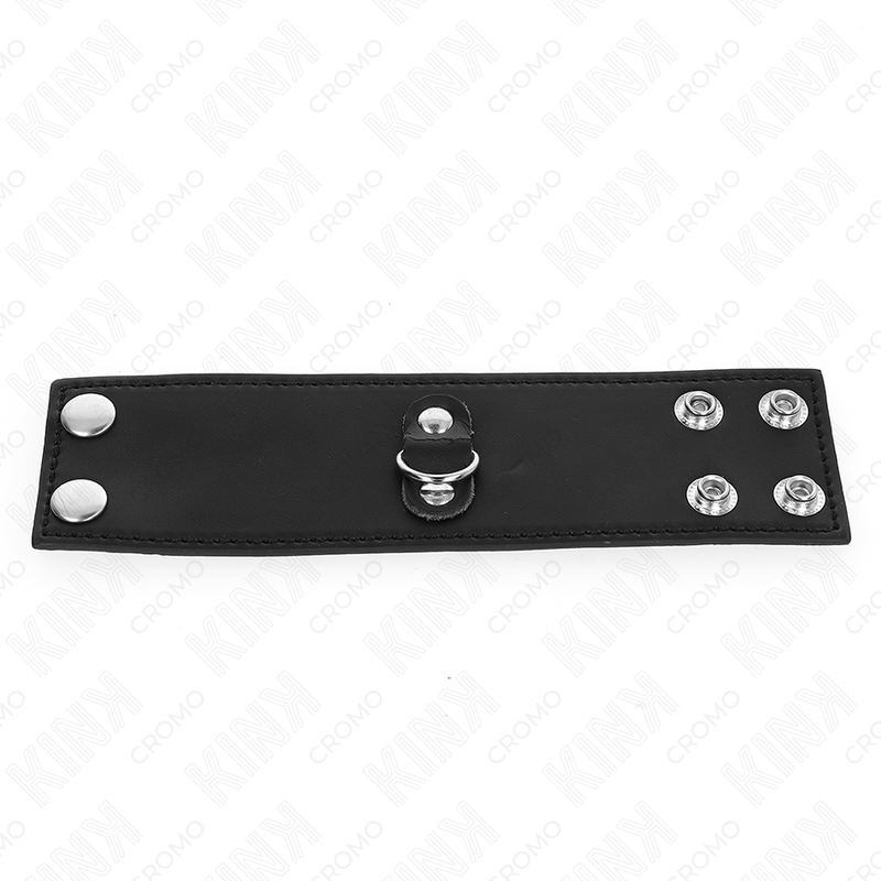 KINK - LEATHER PENIS RING WITH PRESSURE CLOSURE 18 X 5 CM - NOCTURNA DESIRES