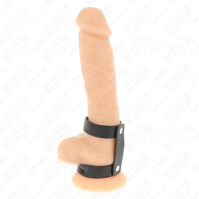 KINK - ADJUSTABLE DOUBLE LEATHER PENIS RING - NOCTURNA DESIRES