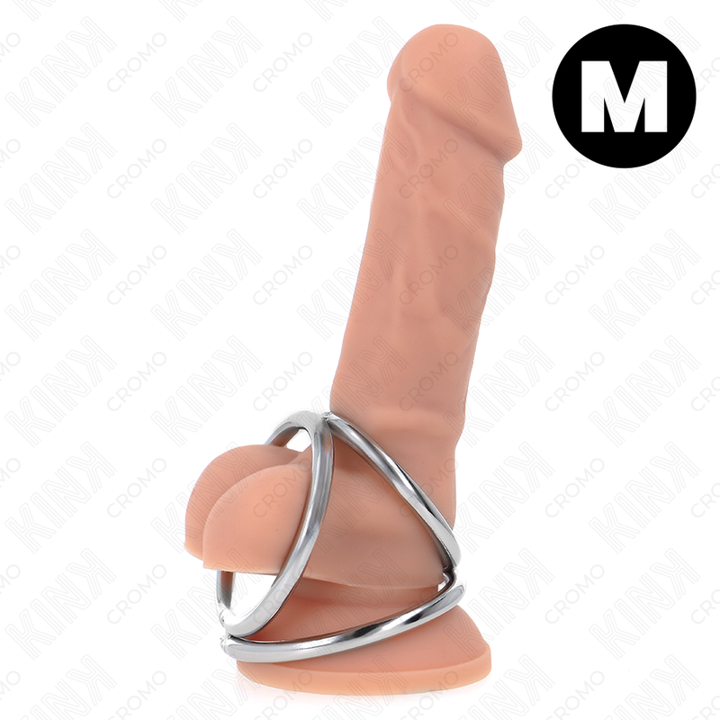 KINK - TRIPLE CHROME METAL PENIS RING 3.8 CM TO 5 CM MODEL 2 - NOCTURNA DESIRES