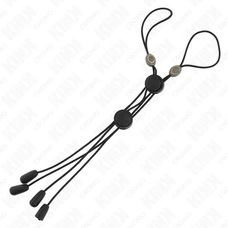 KINK - BLACK DETAIL NIPPLE CLAMPS WITH BLACK ELASTIC - NOCTURNA DESIRES