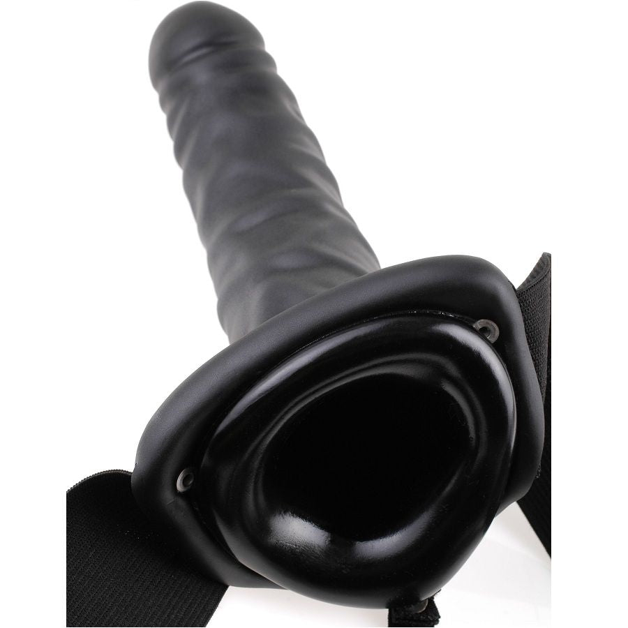 FETISH FANTASY SERIES - 19 CM HOLLOW STRAP-ON BLACK FETISH FANTASY SERIES NOCTURNA DESIRES
