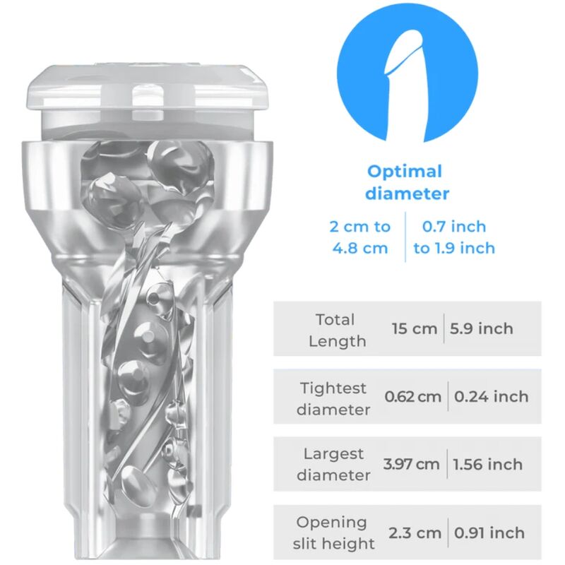 KIIROO - FEEL POCKET STROKER CRYSTAL BY KIIROO TRANSPARENT - NOCTURNA DESIRES