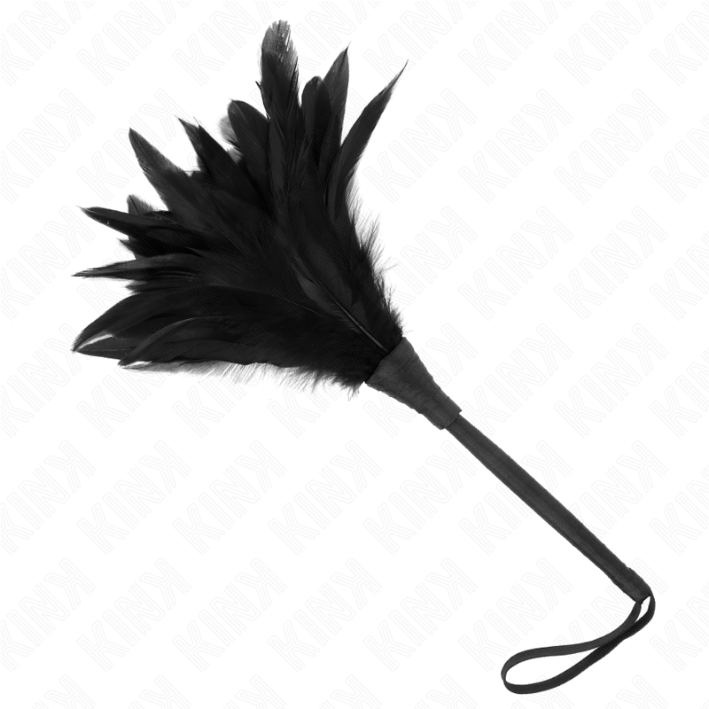 KINK - BLACK MAIDS HORN SHAPED TICKLE CHICKEN FEATHERS 36 CM - NOCTURNA DESIRES
