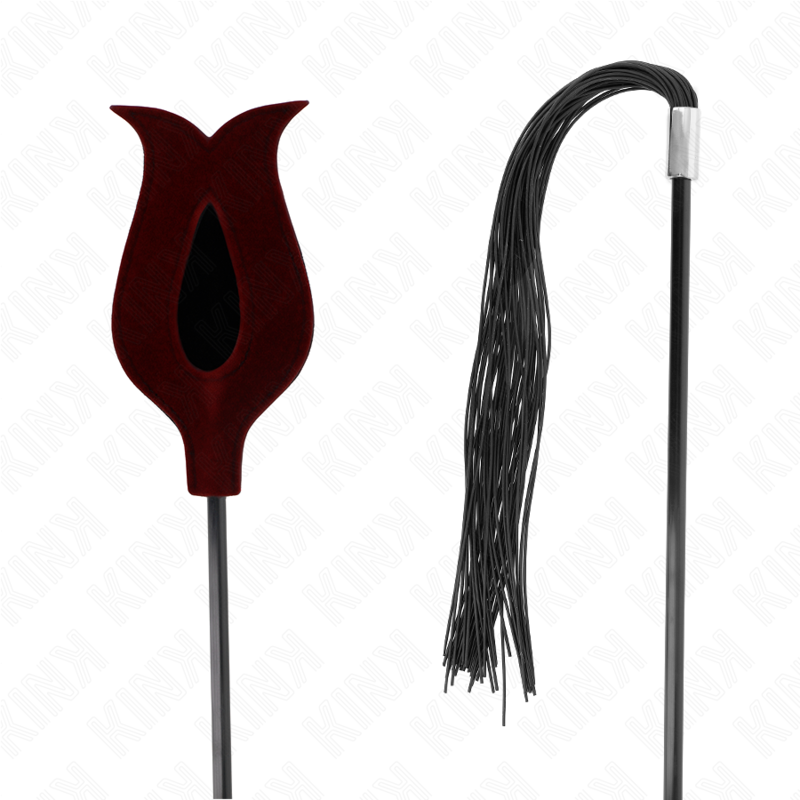 KINK - ROSE SHAPE SILICONE TASSEL WHIP 45 CM - NOCTURNA DESIRES