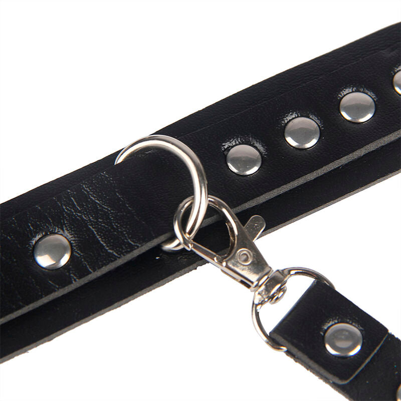 SUBBLIME - 953690 HANDCUFFS WITH BONDAGE BELT BLACK ONE SIZE - NOCTURNA DESIRES