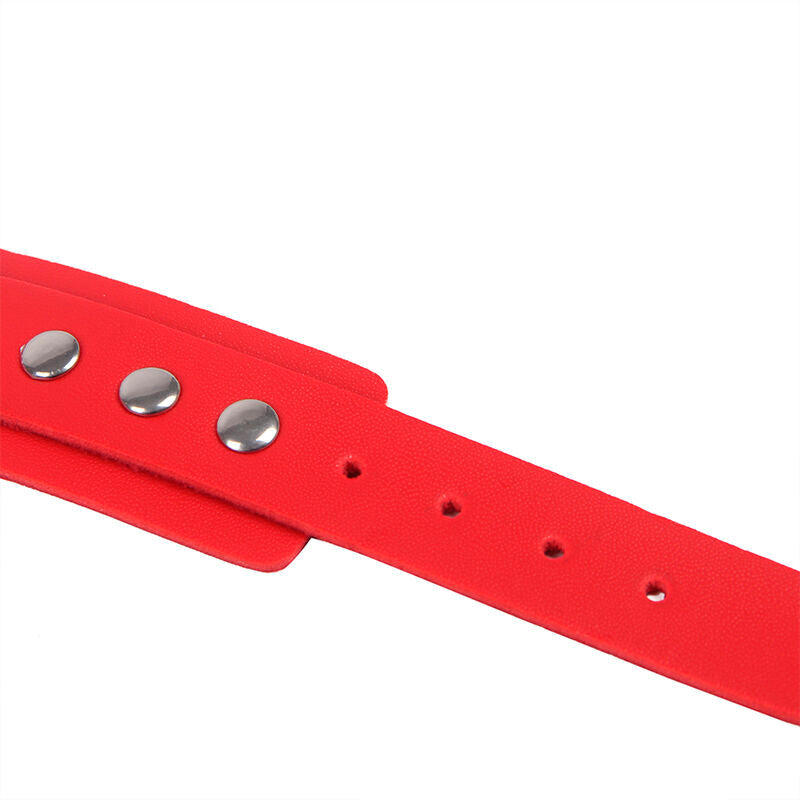 SUBBLIME - 953706 HANDCUFFS WITH BONDAGE BELT RED ONE SIZE - NOCTURNA DESIRES