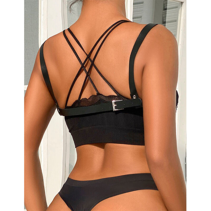 SUBBLIME - 953713 PUNK BONDAGE BELT METAL BUCKLE BLACK ONE SIZE - NOCTURNA DESIRES