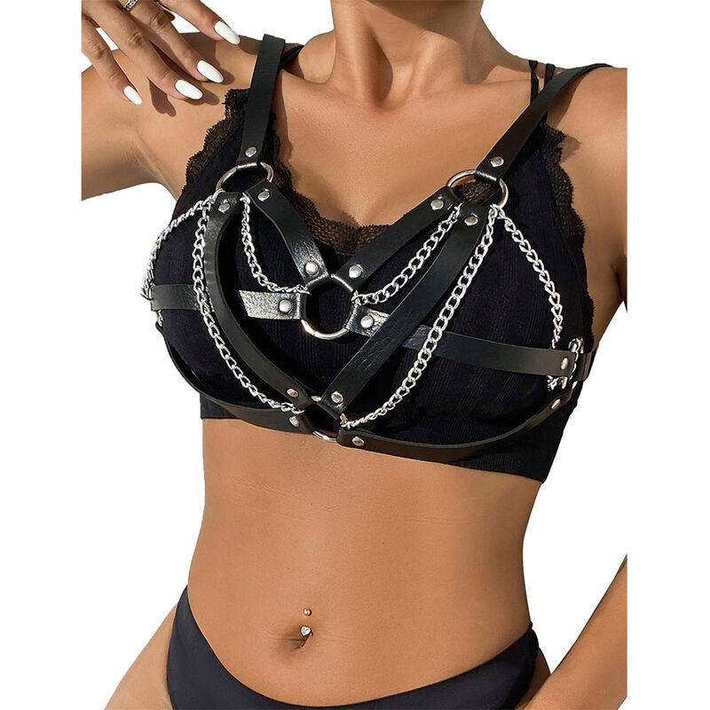SUBBLIME - 953713 PUNK BONDAGE BELT METAL BUCKLE BLACK ONE SIZE - NOCTURNA DESIRES