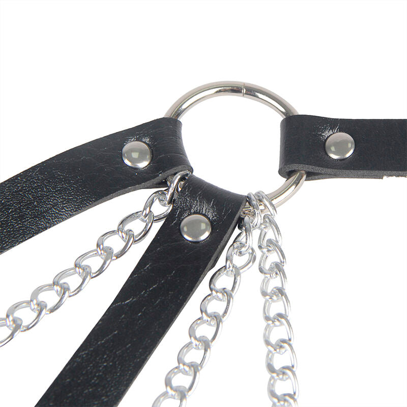 SUBBLIME - 953713 PUNK BONDAGE BELT METAL BUCKLE BLACK ONE SIZE - NOCTURNA DESIRES
