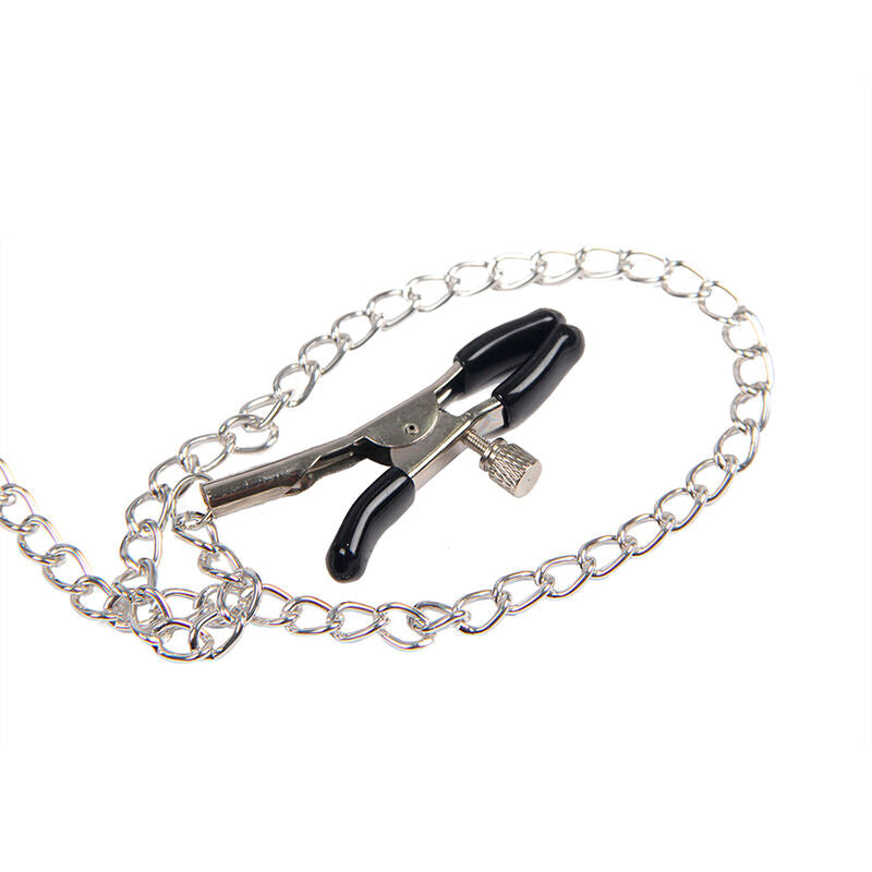 SUBBLIME - 953720 BONDAGE LEATHER STRAP BREAST CLAMPS BLACK ONE SIZE - NOCTURNA DESIRES