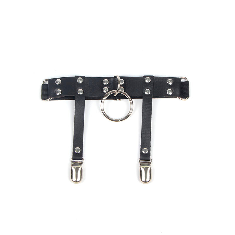 SUBBLIME - 953744 ADJUSTABLE LEATHER PUNK GARTER BLACK ONE SIZE - NOCTURNA DESIRES