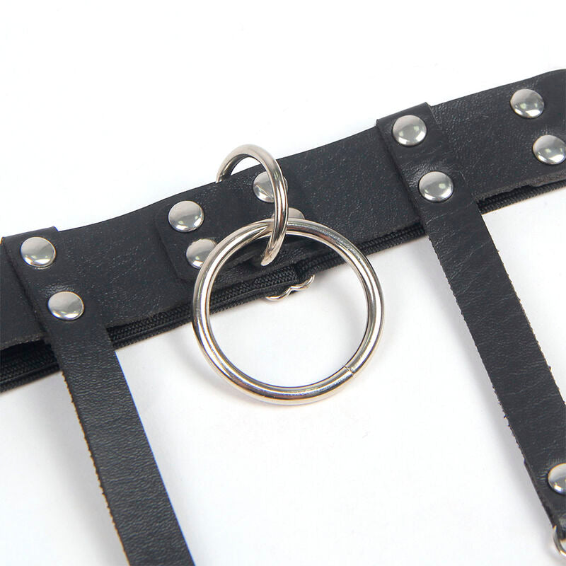 SUBBLIME - 953744 ADJUSTABLE LEATHER PUNK GARTER BLACK ONE SIZE - NOCTURNA DESIRES