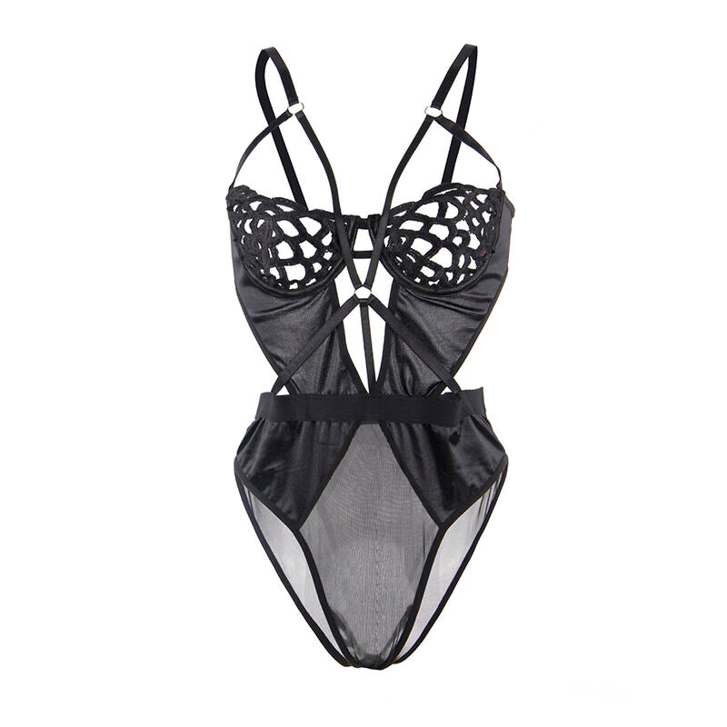 SUBBLIME - 954055 SEXY LACE BODYSUIT BLACK S/M - NOCTURNA DESIRES