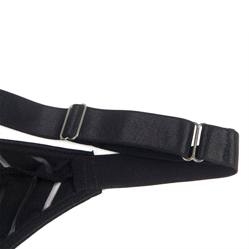 SUBBLIME - 954154 BODY WITH GARTER BELT BLACK L/XL - NOCTURNA DESIRES