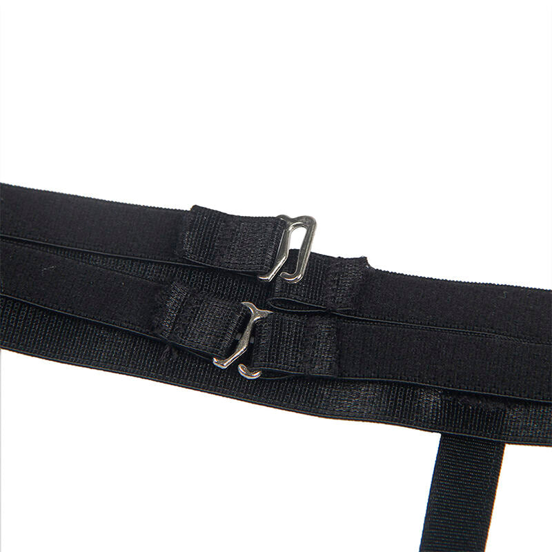 SUBBLIME - 954154 BODY WITH GARTER BELT BLACK L/XL - NOCTURNA DESIRES