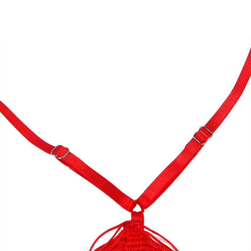 SUBBLIME - 954246 STRAPPY DRESS + THONG RED S/M - NOCTURNA DESIRES