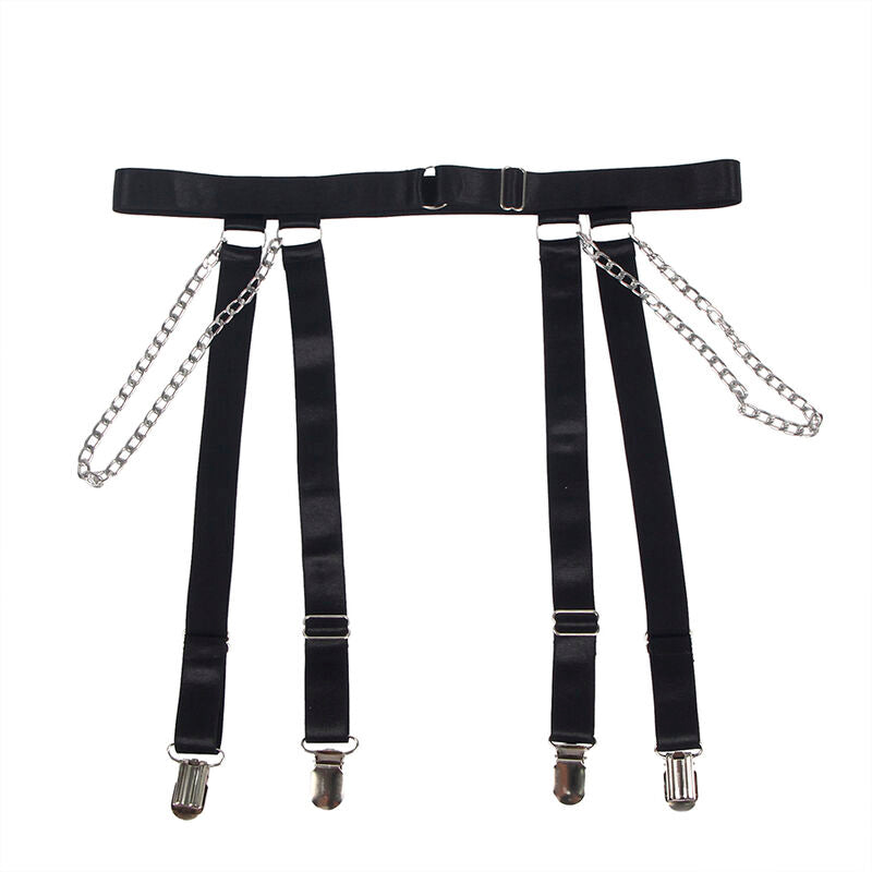 SUBBLIME - 954260 BODY WITH CHAINS + GARTER BELT BLACK S/M - NOCTURNA DESIRES