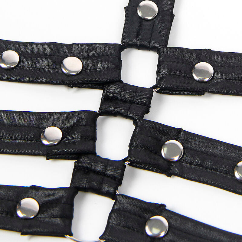 SUBBLIME - 954406 LEATHER BONDAGE DRESS BLACK S/M - NOCTURNA DESIRES