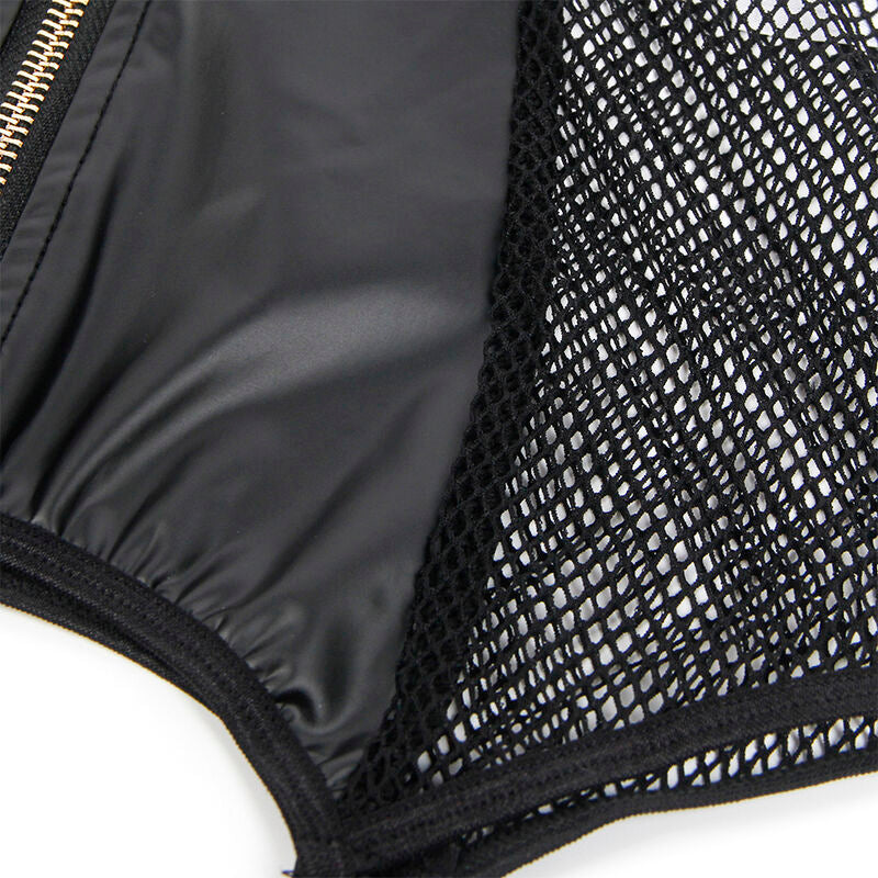 SUBBLIME - 954451 SEXY MESH DRESS LEATHER BLACK L/XL - NOCTURNA DESIRES