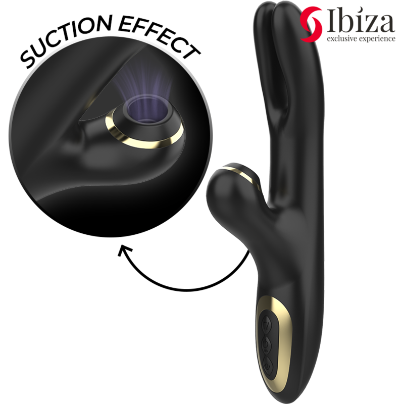 IBIZA - DOUBLE VIBRATOR CLAMPING BLACK - NOCTURNA DESIRES