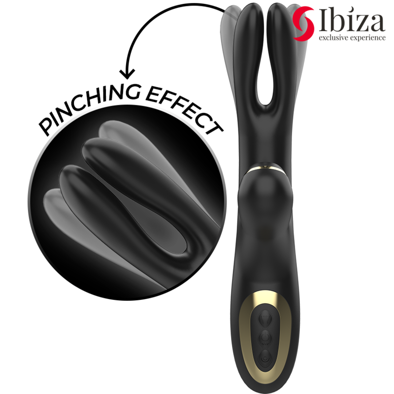 IBIZA - DOUBLE VIBRATOR CLAMPING BLACK - NOCTURNA DESIRES