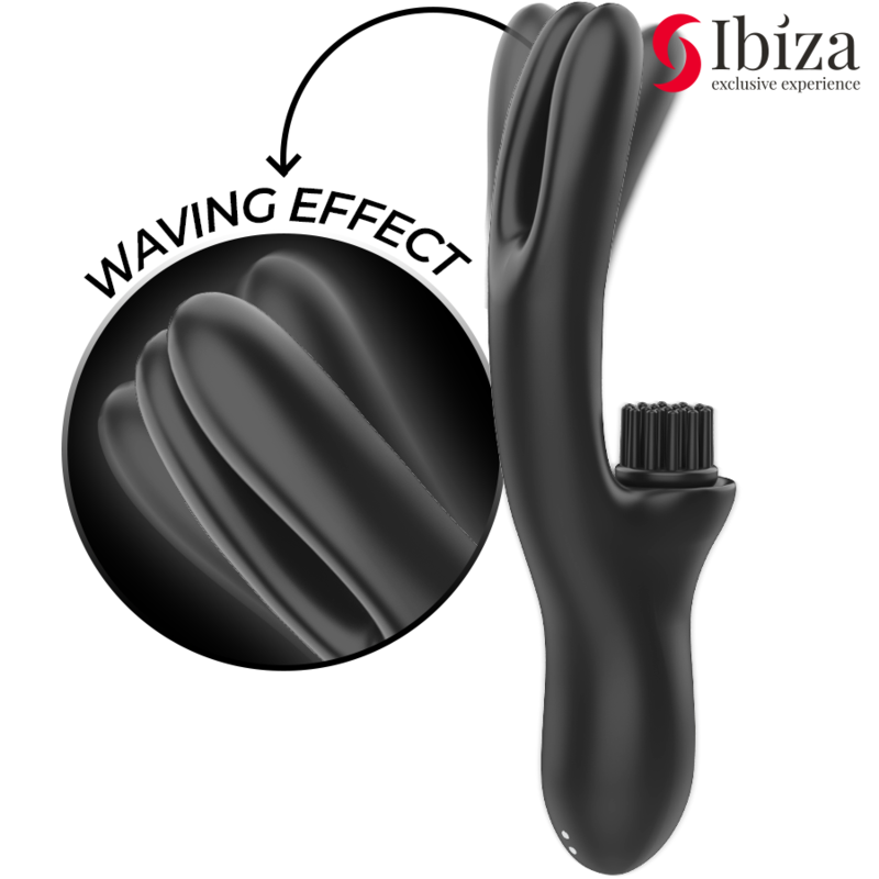 IBIZA - HI-TECH RABITT BRUSHING MULTI-CELL CLITORIAL AND DOUBLE WAVE VIBRATOR - NOCTURNA DESIRES