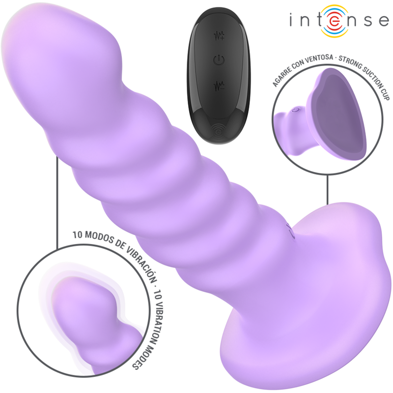 INTENSE - BRENDA VIBRATOR SIZE M SPIRAL DESIGN 10 VIBRATIONS PURPLE REMOTE CONTROL - NOCTURNA DESIRES
