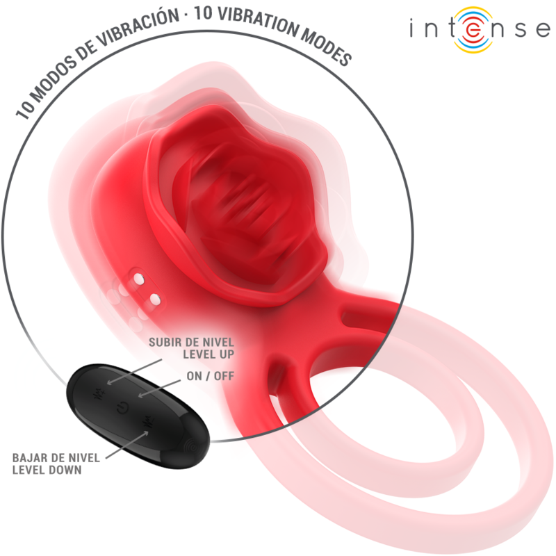 INTENSE - GAIL STIMULATOR ROSE 10 VIBRATIONS RED REMOTE CONTROL - NOCTURNA DESIRES