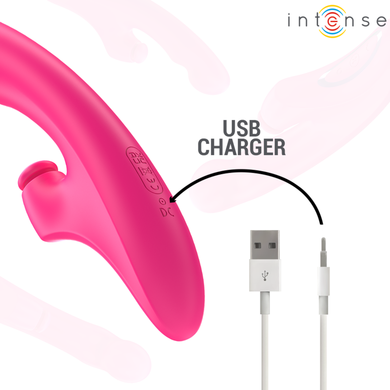 INTENSE - EMI VIBRATOR 13.5 CM MULTIFUNCTION 3 IN 1 10 VIBRATIONS PINK - NOCTURNA DESIRES