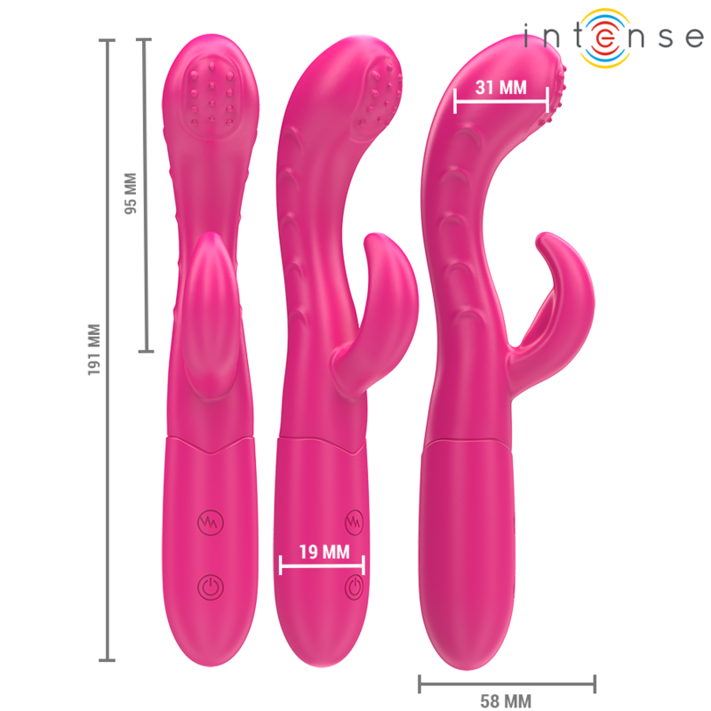 INTENSE - AMARA VIBRATOR WITH STIMULATING TONGUE 10 VIBRATIONS PINK - NOCTURNA DESIRES