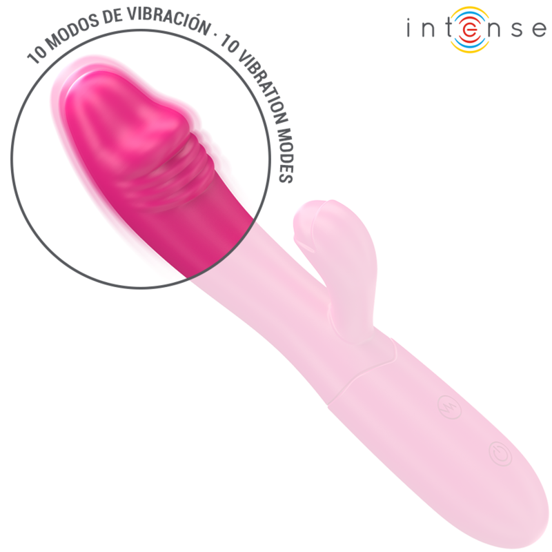 INTENSE - IVY FLEXIBLE VIBRATOR 10 VIBRATIONS WITH STIMULATING TONGUE PINK - NOCTURNA DESIRES