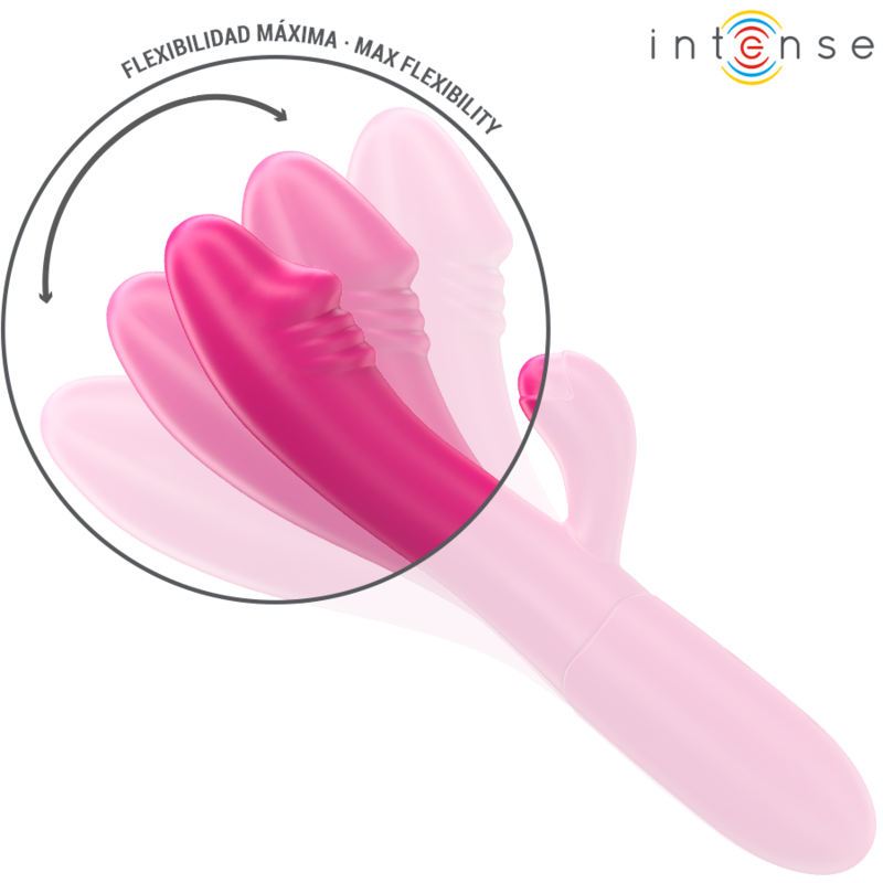 INTENSE - IVY FLEXIBLE VIBRATOR 10 VIBRATIONS WITH STIMULATING TONGUE PINK - NOCTURNA DESIRES