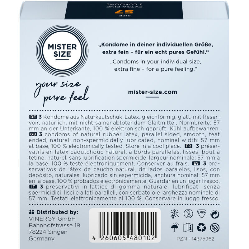 MISTER SIZE - CONDOM SIZE L 57 MM (3 UNITS) - NOCTURNA DESIRES