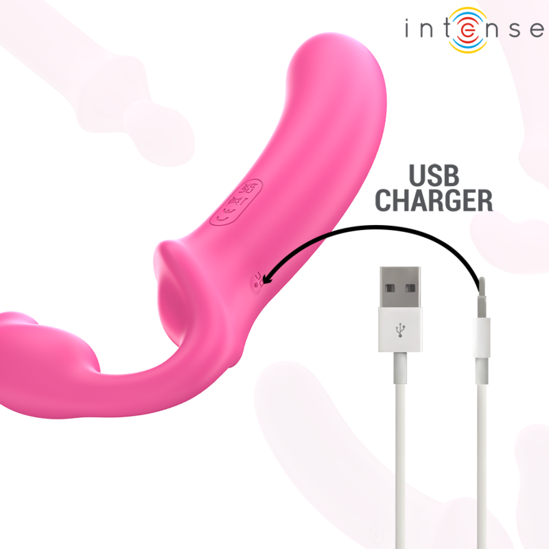 INTENSE - AMY DOUBLE VIBRATOR 20 CM PINK REMOTE CONTROL - NOCTURNA DESIRES