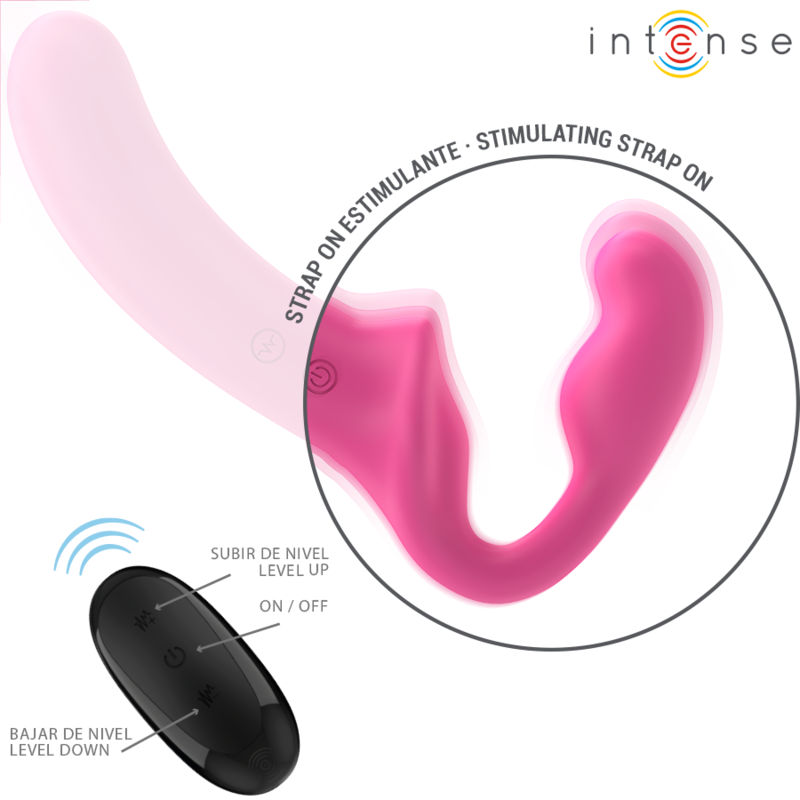 INTENSE - AMY DOUBLE VIBRATOR 20 CM PINK REMOTE CONTROL - NOCTURNA DESIRES