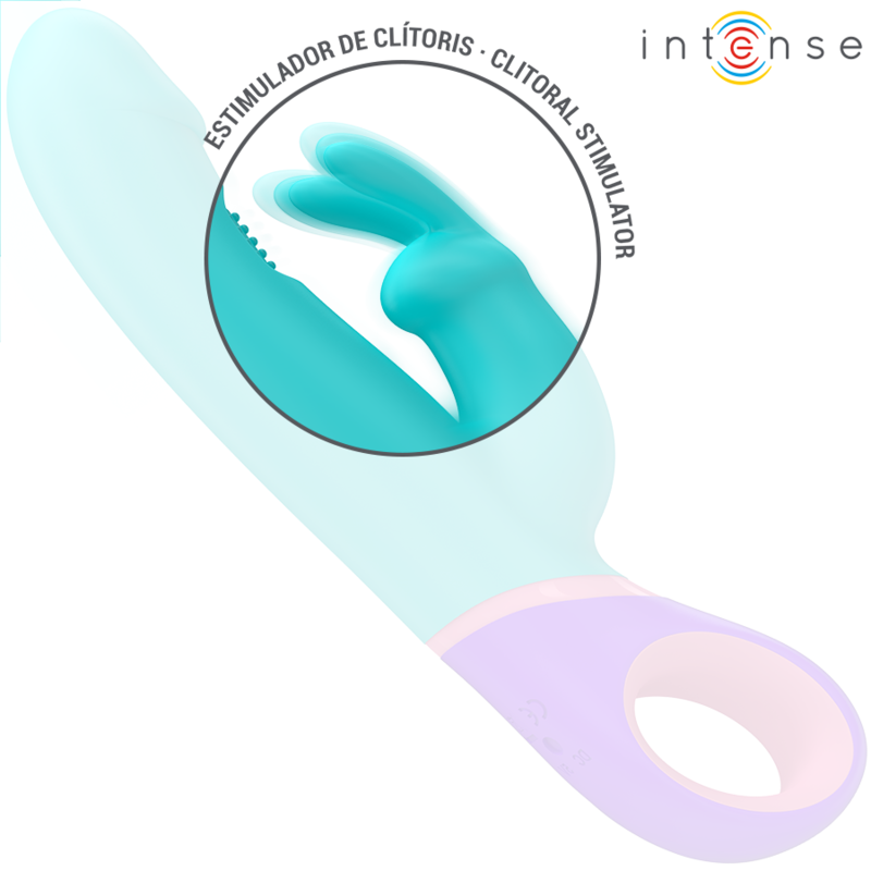 INTENSE - MONICA RABBIT VIBRATOR WITH ROTATING G-SPOT STIMULATOR BLUE - NOCTURNA DESIRES
