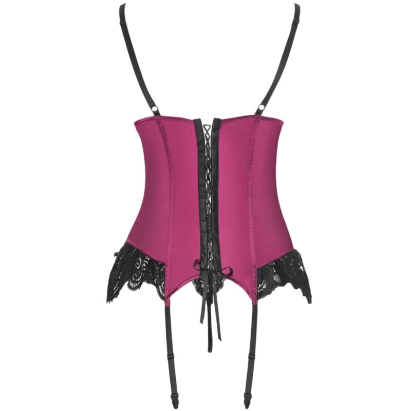 LIVCO CORSETTI FASHION - AGRAFENA CF 90436 CORSET + THONG BURGUNDY S/M - NOCTURNA DESIRES