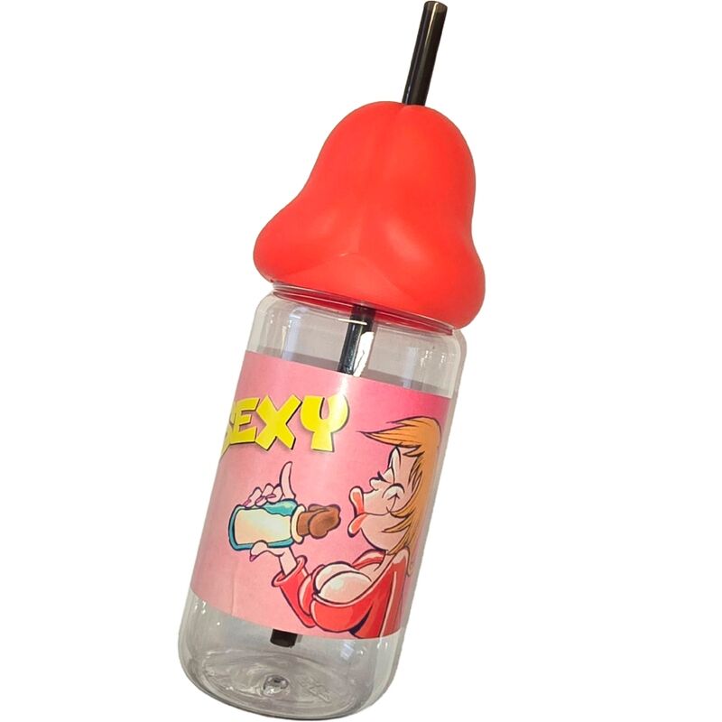 DIABLO PICANTE - PENIS SHAPED 360 ML BABY BOTTLE RED - NOCTURNA DESIRES
