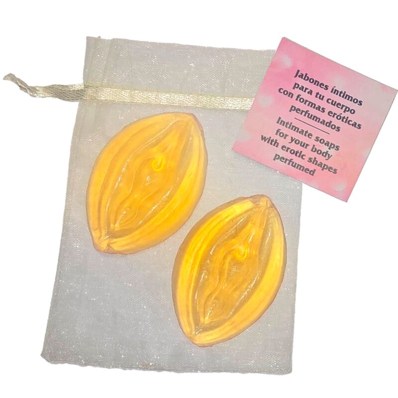 DIABLO PICANTE - 2 VAGINA SHAPED PERFUMED SOAPS YELLOW - NOCTURNA DESIRES