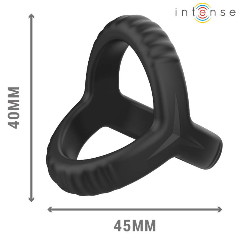 INTENSE - CARSON DOUBLE SILICONE PENIS RING BLACK MODEL 4 - NOCTURNA DESIRES