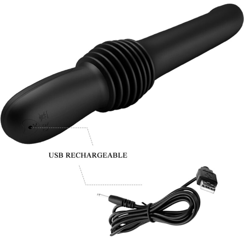 PRETTY LOVE - PAZUZU VIBRATOR 3 THRUST MODES BLACK - NOCTURNA DESIRES
