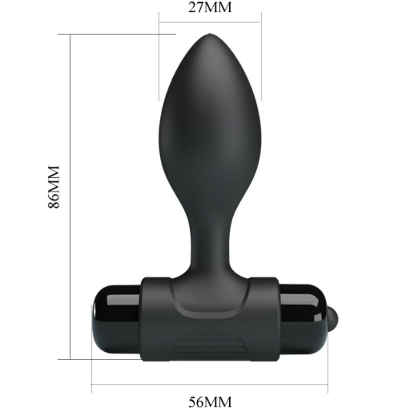 PRETTY LOVE - VIBRA BUTT 10 VIBRATIONS ANAL PLUG BLACK - NOCTURNA DESIRES