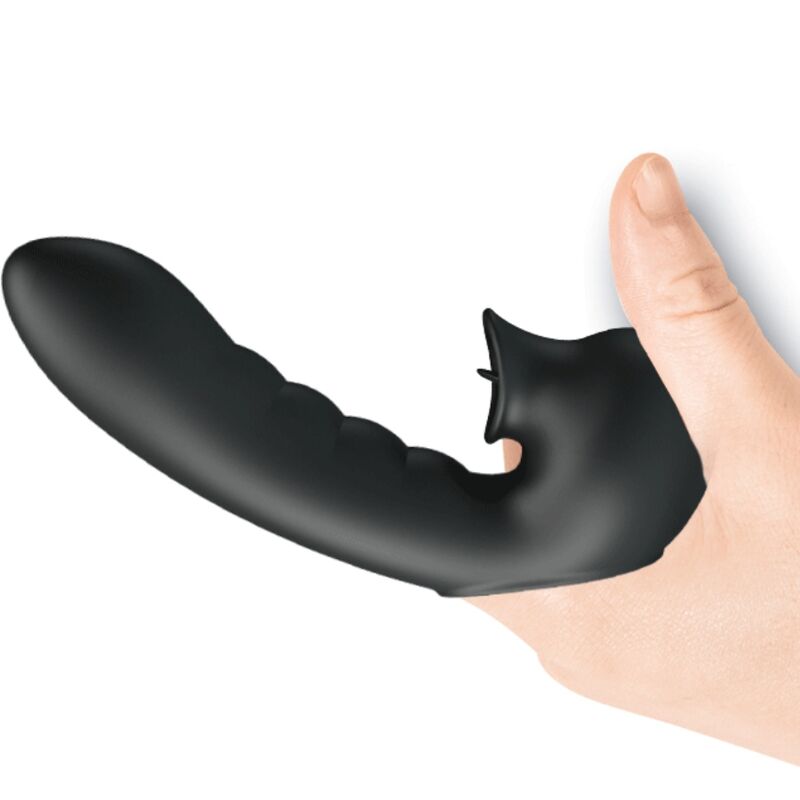 PRETTY LOVE - HOBGOBLIN VIBRATING FINGER CASE 12 VIBRATIONS + CLITORIS STIMULATOR BLACK - NOCTURNA DESIRES