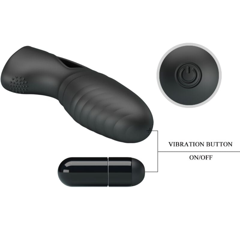 PRETTY LOVE - ALAN SILICONE FINGER VIBRATOR BLACK - NOCTURNA DESIRES