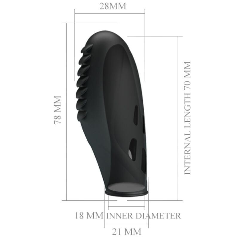 PRETTY LOVE - GILO SILICONE FINGER VIBRATOR BLACK - NOCTURNA DESIRES